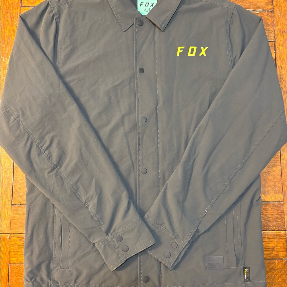 Men’s Sz M Fox Racing Lightweight Jacket w/ Snap Up Over Zip Up & Condura Fabric